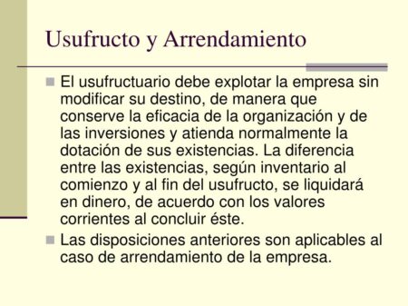 Beneficios del usufructo